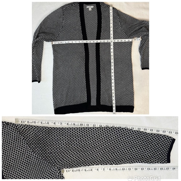 Croft & Barrow Black White Geometric Print Open Flowy Longline Cardigan, size XL - Picture 10 of 16